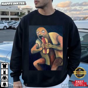 Dog Eat Dog Hot Dog Painting T Shirt (1)