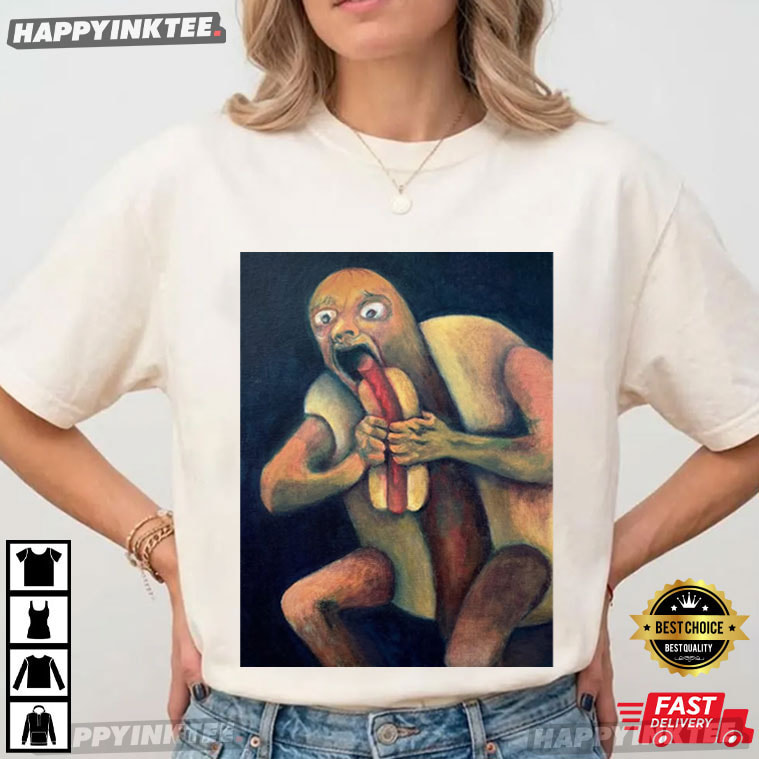 Dog Eat Dog Hot Dog Painting T-Shirt Dog Eat Dog Hot Dog Painting T-Shirt