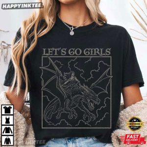 Let's Go Girls Powerful Girl Dragon Rider Feminist T Shirt (4)