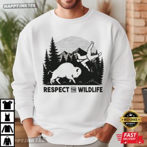 Respect The Wildlife Yellowstone National Park Bison Nature T Shirt (1)