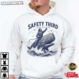 Safety Third Funny Nautical Whale Riding T Shirt (4)