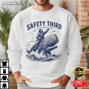 Safety Third Funny Nautical Whale Riding T Shirt (3)