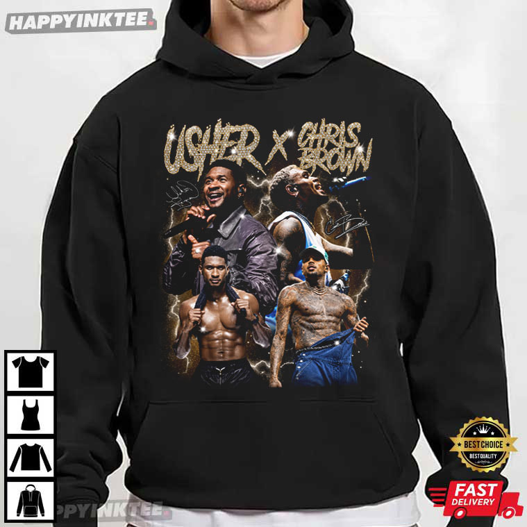 Usher And Chris Brown R&B Tour 2026 Rap Hip Hop T-Shirt Usher And Chris Brown R&B Tour 2026 Rap Hip Hop T-Shirt