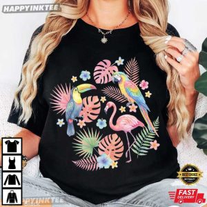 Flamingo Toucan Parrot Tropical Bird Summer Vacation Gift T Shirt (2)