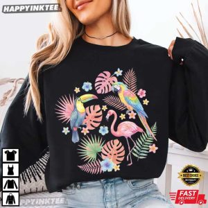 Flamingo Toucan Parrot Tropical Bird Summer Vacation Gift T Shirt (3)