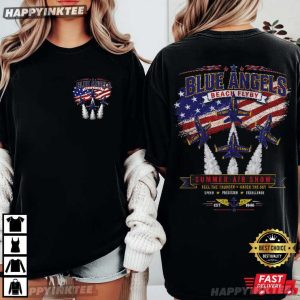 Blue Angels Beach Flyby Summer Air Show T Shirt (1)