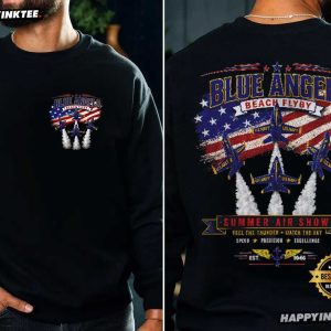 Blue Angels Beach Flyby Summer Air Show T Shirt (3)