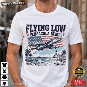 Flying Low Pensacola Beach Fighter Jet Blue Angels Air Show T Shirt (4)
