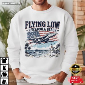 Flying Low Pensacola Beach Fighter Jet Blue Angels Air Show T Shirt (1)
