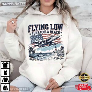 Flying Low Pensacola Beach Fighter Jet Blue Angels Air Show T Shirt (2)