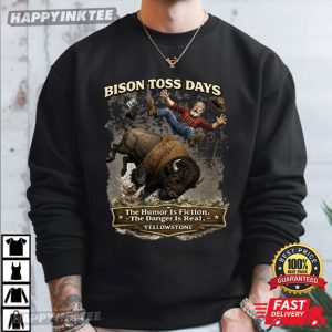 Bison Toss Days Yellowstone National Park T Shirt (4)