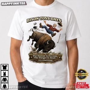 Bison Toss Days Yellowstone National Park T Shirt (1)