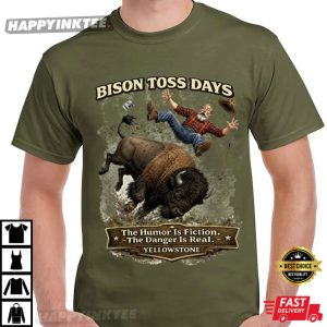 Bison Toss Days Yellowstone National Park T Shirt (2)