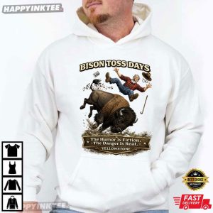 Bison Toss Days Yellowstone National Park T Shirt (3)