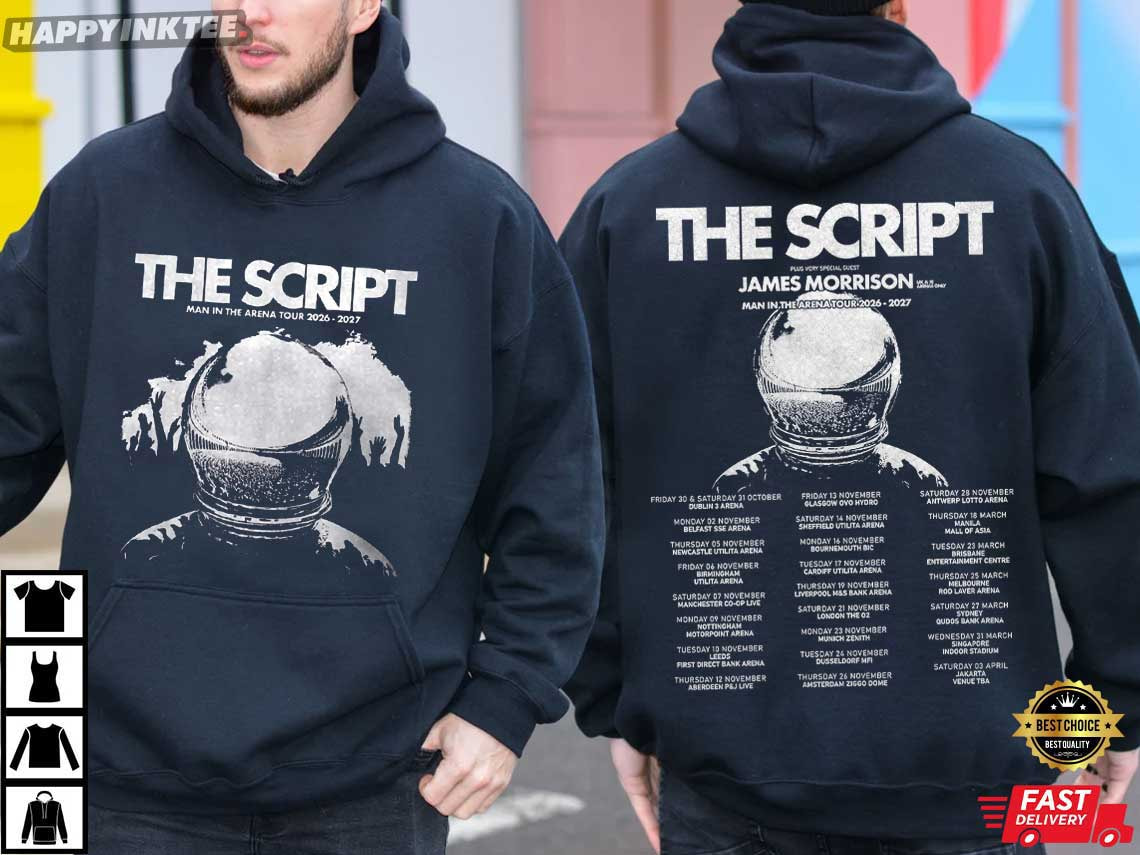 The Script Man In The Arena Tour 26-27 Concert Rock Band T-Shirt The Script Man In The Arena Tour 26-27 Concert Rock Band T-Shirt