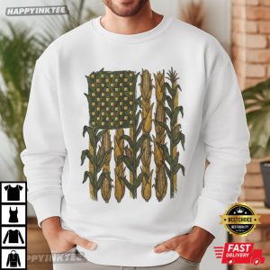 American Flag Corn Field Patriotic Farmer Gift T Shirt (1)