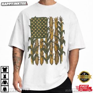 American Flag Corn Field Patriotic Farmer Gift T Shirt (3)