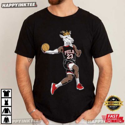 LeBron James GOAT Philadelphia 76ers Crown NBA T-Shirt