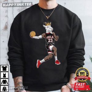 LeBron James GOAT Philadelphia 76ers Crown NBA T Shirt (1)
