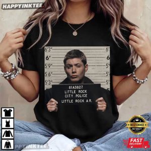 Dean Winchester Mugshot Supernatural Funny 90s Movie T Shirt (4)