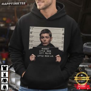 Dean Winchester Mugshot Supernatural Funny 90s Movie T Shirt (2)