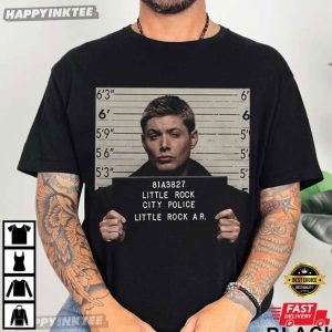 Dean Winchester Mugshot Supernatural Funny 90s Movie T Shirt (3)