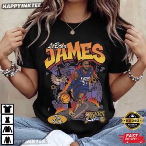 LeBron James The King Philadelphia 76ers Comic T Shirt (1)