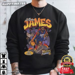 LeBron James The King Philadelphia 76ers Comic T Shirt (2)