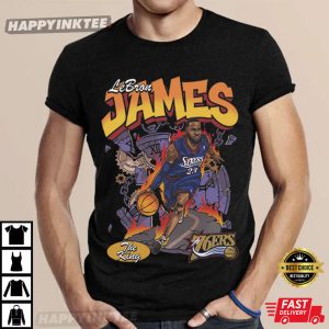 LeBron James The King Philadelphia 76ers Comic T Shirt (3)
