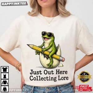 Just Out Here Collecting Lore Funny Frog T Shirt (4)