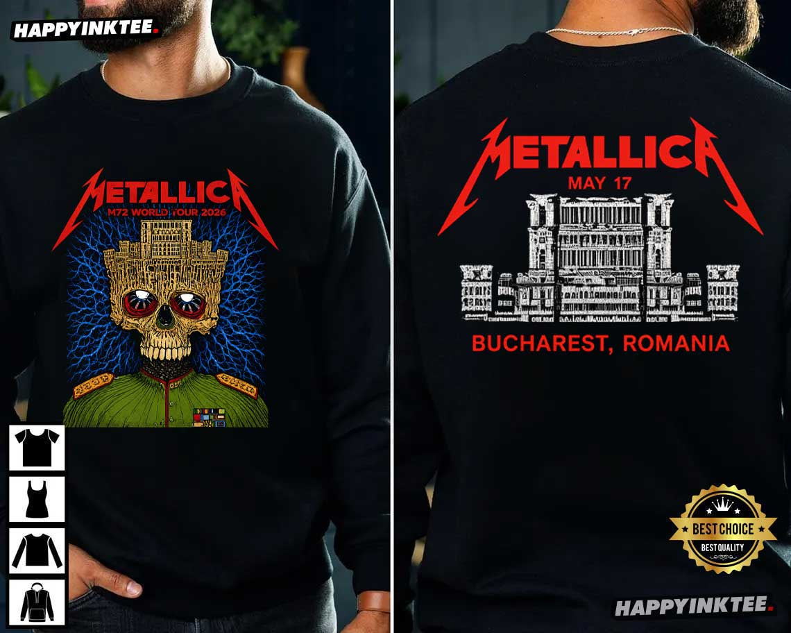 Metallica M72 World Tour Bucharest Romania Heavy Metal Concert T-Shirt Metallica M72 World Tour Bucharest Romania Heavy Metal Concert T-Shirt