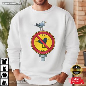 Seagull Warning Sign Funny Animal Lover T Shirt (1)