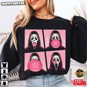 Ghost Face Scream Bubble Gum Horror Halloween Gift T Shirt (1)