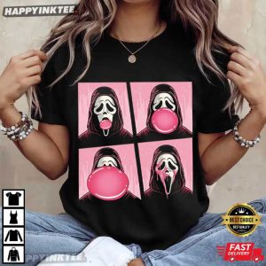 Ghost Face Scream Bubble Gum Horror Halloween Gift T Shirt (2)