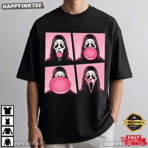 Ghost Face Scream Bubble Gum Horror Halloween Gift T Shirt (3)