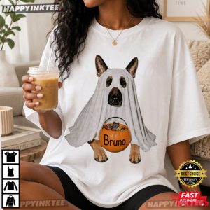 Ghost German Shepherd Candy Halloween Custom Name T Shirt (2)