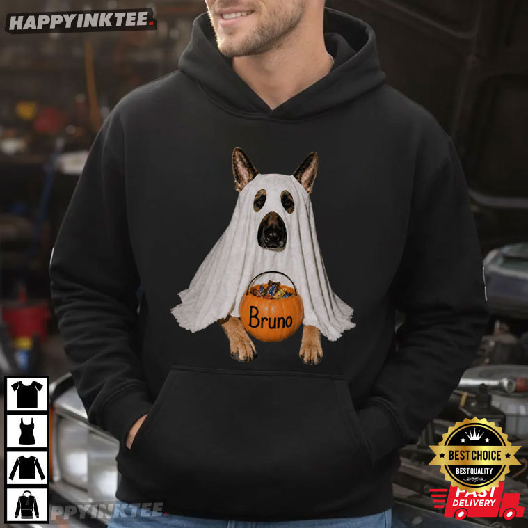 Ghost German Shepherd Candy Halloween Custom Name T-Shirt Ghost German Shepherd Candy Halloween Custom Name T-Shirt