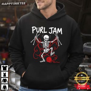 Purl Jam Knitting Skeleton Funny Halloween T Shirt (2)