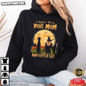 Rockin' The Dog Mom And Witch Life Funny Halloween T Shirt (4)