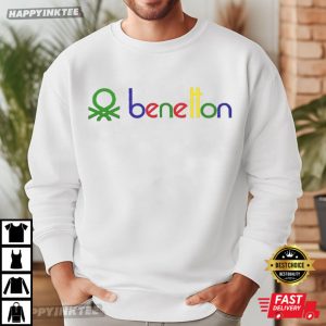 Benetton Rainbow Logo 80's Vintage Vibe T Shirt (1)