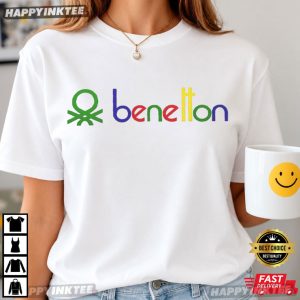 Benetton Rainbow Logo 80's Vintage Vibe T Shirt (2)