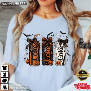 Diet Coke Spooky Soda Can Coquette Bow Cute Halloween T Shirt (4)