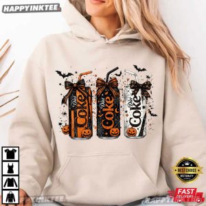 Diet Coke Spooky Soda Can Coquette Bow Cute Halloween T Shirt (2)
