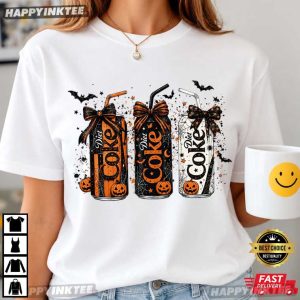 Diet Coke Spooky Soda Can Coquette Bow Cute Halloween T Shirt (3)