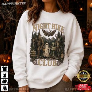 Night Hike Club Cryptid Hiking Paranormal Forest Adventure T Shirt (2)