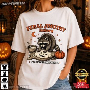 Feral Jimothy Bakery We Knead He Steals Halloween Raccoon Lover Gift T Shirt (4)
