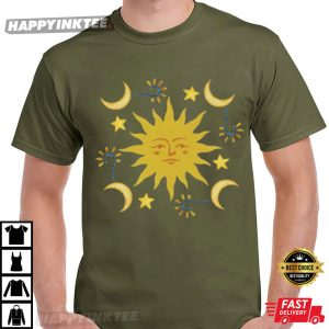 Celestial Sun With Crescent Moons Boho Mystic Graphic T Shirt (2)