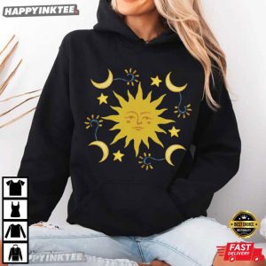 Celestial Sun With Crescent Moons Boho Mystic Graphic T Shirt (3)