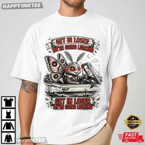 Mothman Car Get In Loser We're Going Lurking Funny Cryptid Meme T Shirt (1)