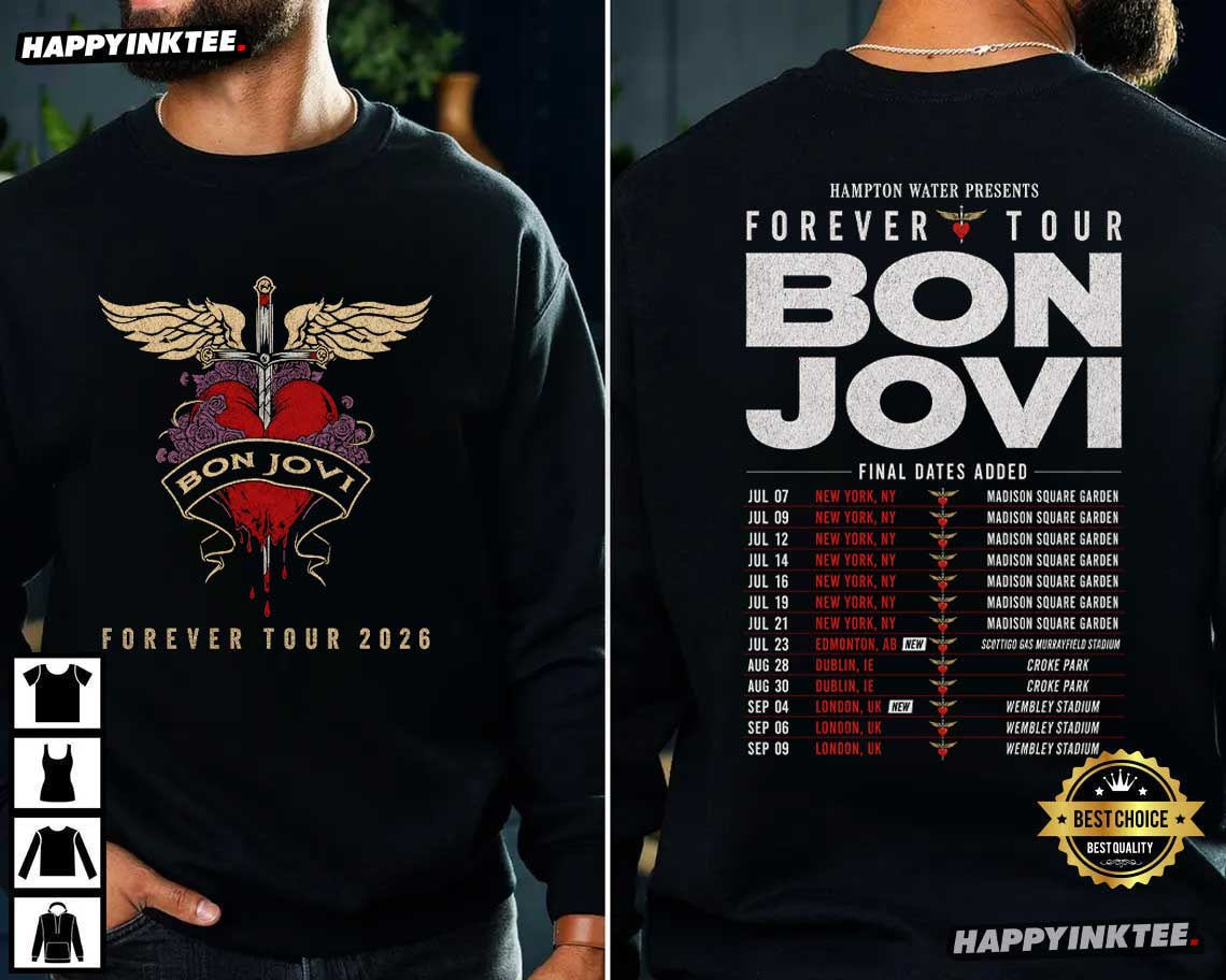 Bon Jovi Forever Tour 2026 Rock Band Merch T-Shirt Bon Jovi Forever Tour 2026 Rock Band Merch T-Shirt
